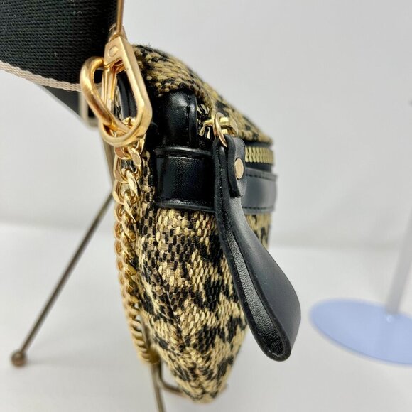 Cahres & Heka  Designer Crossbody Houndstooth Print Canvas Bag - Picture 5 of 14